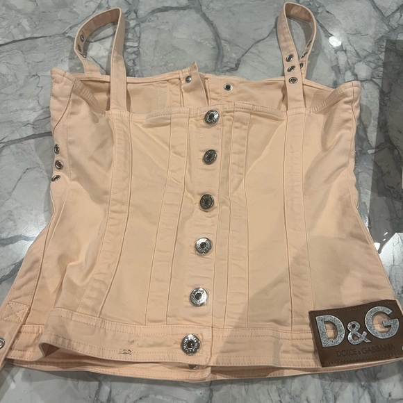 (VINTAGE) D&G Dolce and Gabbana Button Up Bustier Top - Picture 5 of 8